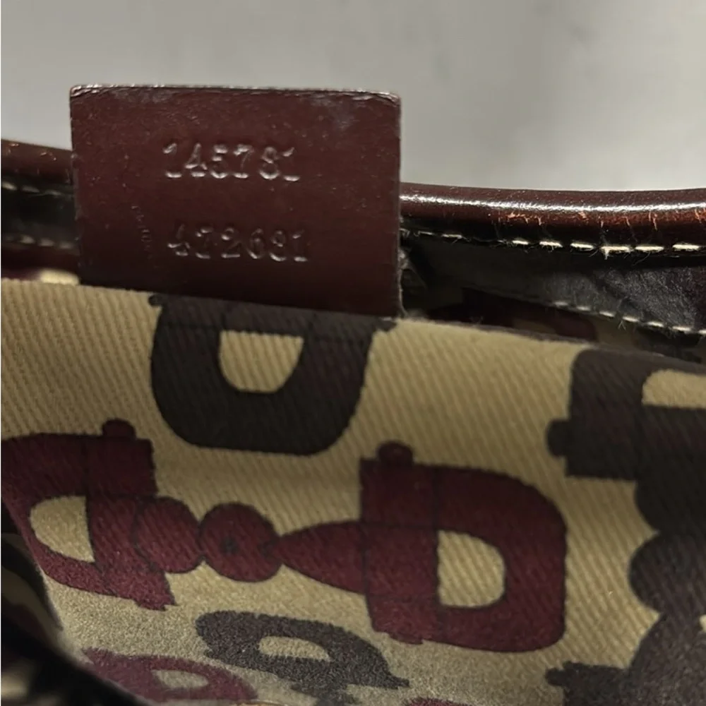 Gucci Brown Hobo Shoulder Bag with Gold Emblem - Picture 2 of 7
